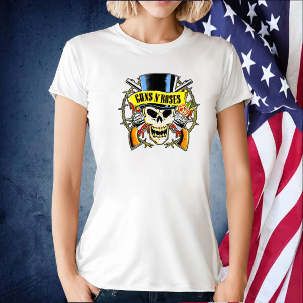 Guns N’ Roses Official Top Hat Skull Tee Shirt