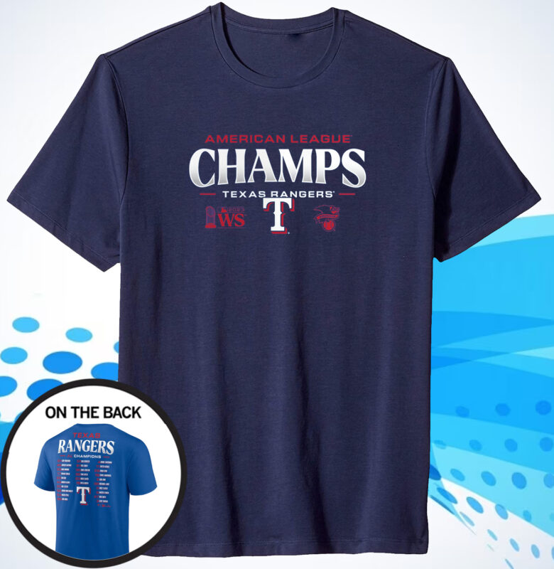 Texas Rangers Fanatics Branded 2023 American League Champions Roster Tshirt
