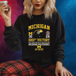 Michigan 1001st Victory First Team In History To Reach 1001 Wins Michigan Wolverines Go Vlue Sweatshirt