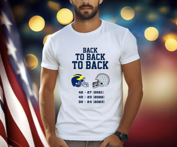 Michigan Wolverines Back To Back To Back 2023 Shirt