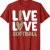 Cute Softball Art For Women Girls Sport Coach Game Softball T-Shirt