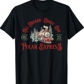 Retro North Pole Polar Express All Abroad Family Matching T-Shirt