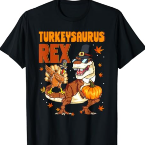 Funny Turkeysaurus Rex Turkey Toddler Boys Thanksgiving T-Shirt