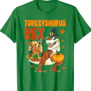 Funny Turkeysaurus Rex Turkey Toddler Boys Thanksgiving T-Shirt