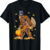 Funny Bigfoot Pilgrim Turkey Pumpkin Thanksgiving Day Boys T-Shirt