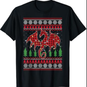 Zodiac Dragon Ugly Sweater Christmas Lights Dragon Lover T-Shirt