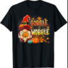 Gobble Till You Wobble Thanksgiving Gnome Pumpkin T-Shirt