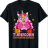 Funny Turkicorn Unicorn Turkey Funny Thanksgiving Girls Kids T-Shirt