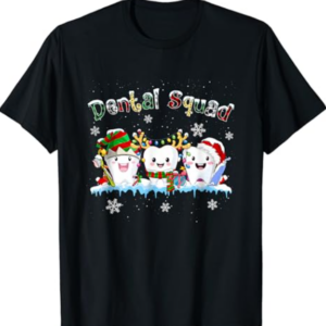 Christmas Dental Squad Xmas Dentist Teeth Funny Santa Teeth T-Shirt