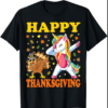 Cute Unicorn Thanksgiving Shirt For Girls Pilgrim Hat Turkey T-Shirt
