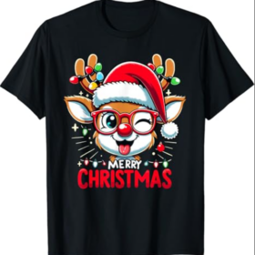 Matching Family Christmas 2023 Funny Rudolph Reindeer T-Shirt