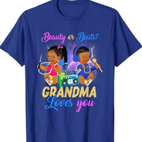 Cute Beauty Or Beat Grandma Loves You - Gender Reveal Party T-Shirt