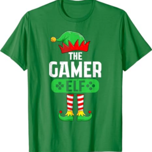 The Gamer Elf Xmas Matching Christmas Family Pajama T-Shirt