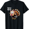 Thanksgiving Cat Funny Fake Cat Meow Thanksgiving Turkey T-Shirt