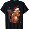 Squirrel Christmas Hat Santa Pajama Squirrels Lover Xmas T-Shirt