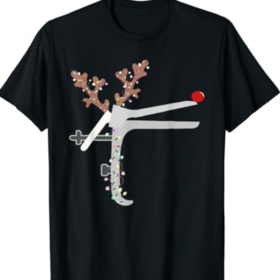 Funny Christmas Reindeer Speculum Nurse L&D Nursing Xmas T-Shirt