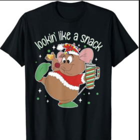 Looking Like A Snack Christmas Mouse Boujee Santa Xmas T-Shirt