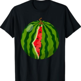 Palestine Map Watermelon Arabic Calligraphy T-Shirt