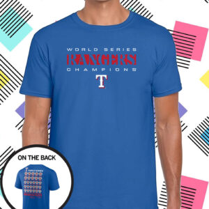 Texas Rangers Fanatics Branded 2023 World Series Champions Jersey Roster Shirt