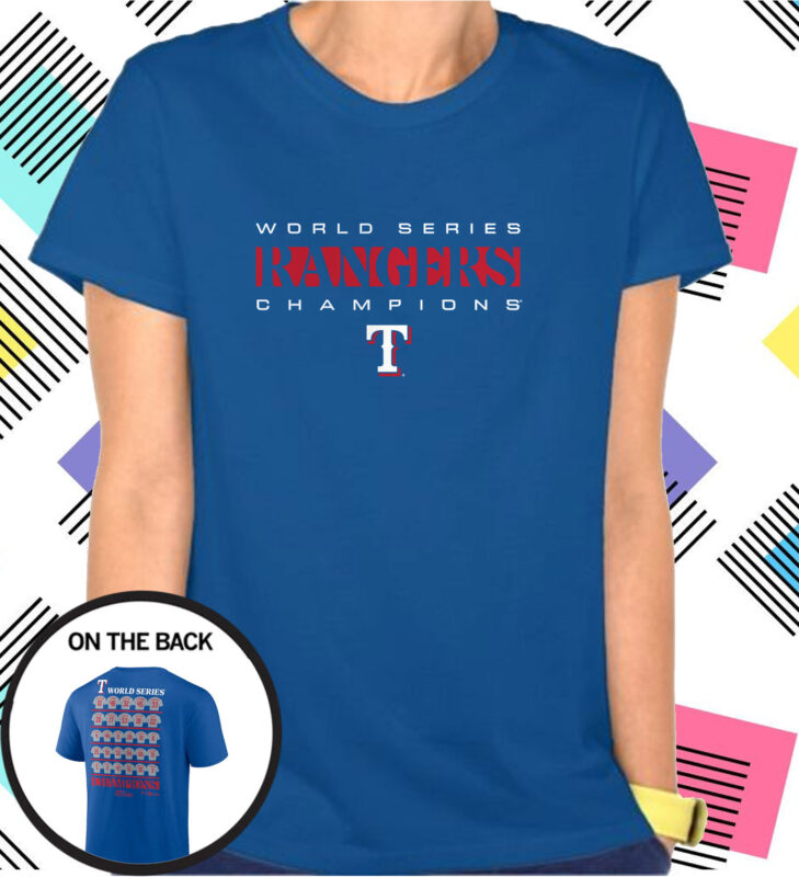 Texas Rangers Fanatics Branded 2023 World Series Champions Jersey Roster Shirts