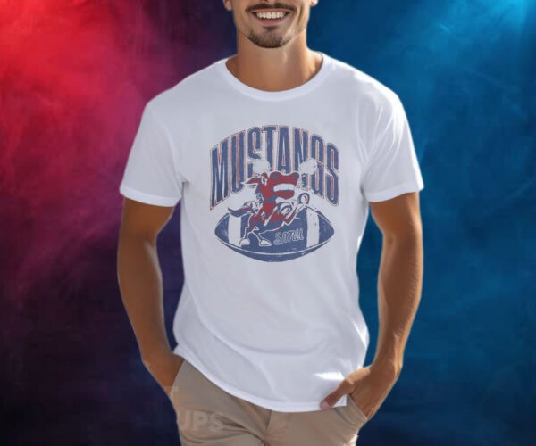 Smu Mustangs Football Retro Angry Mustang Shirt