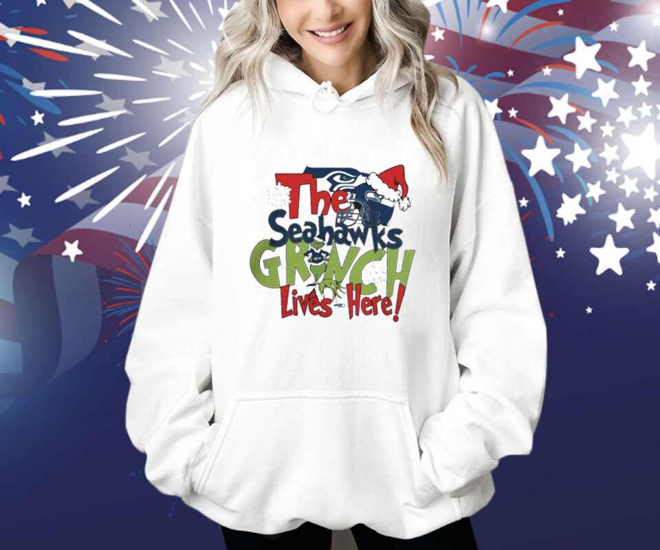The Seahawks Grinch Lives Here Christmas Hoodie Shirt