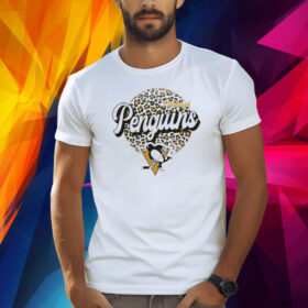 Pittsburgh Penguins Personalized Name & Number Leopard Print Logo Shirt