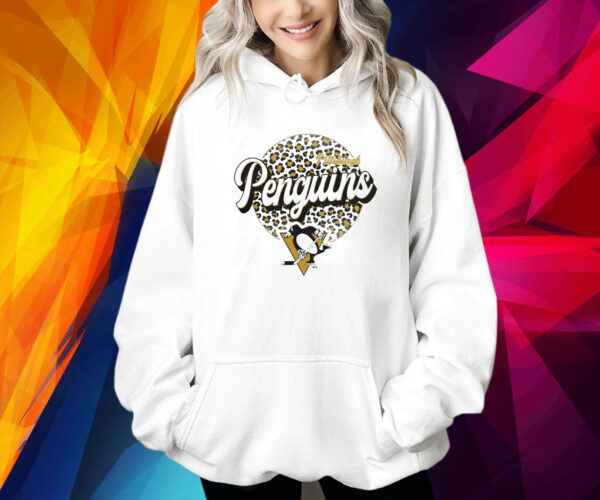Pittsburgh Penguins Personalized Name & Number Leopard Print Logo Shirt