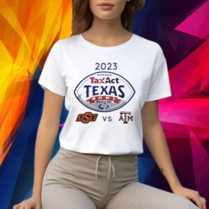 Texas A&M Aggies vs Osu Cowboys Football 2023 TaxAct Texas Bowl Logo Matchup Shirt