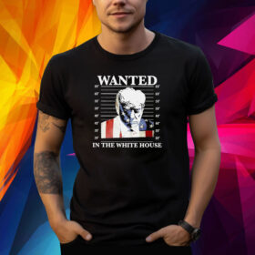 Wanted In The White House Donald Trump Us Flag Mugshot Shirt