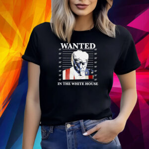 Wanted In The White House Donald Trump Us Flag Mugshot Shirt