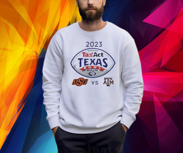 Texas A&M Aggies vs Osu Cowboys Football 2023 TaxAct Texas Bowl Logo Matchup Shirt