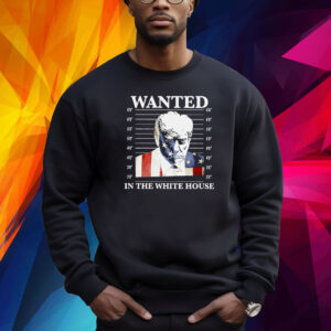 Wanted In The White House Donald Trump Us Flag Mugshot Shirt
