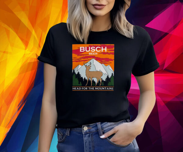 Busch Beer Head for the Mountains Deer Hunting Shirt