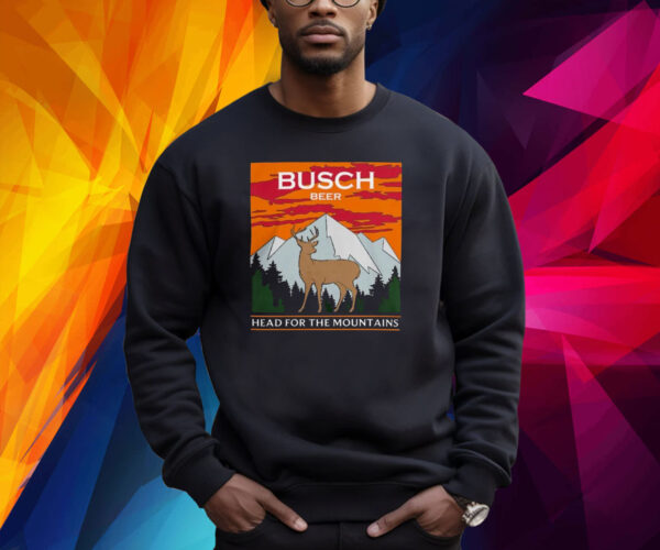 Busch Beer Head for the Mountains Deer Hunting Shirt
