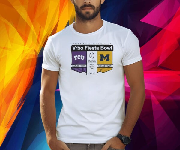 Tcu vs Michigan Semifinal vrbo Fiesta Bowl Logo Matchup Shirt