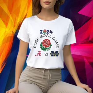 Alabama vs Michigan Football 2024 Rose Bowl Game Logo Matchup Shirt