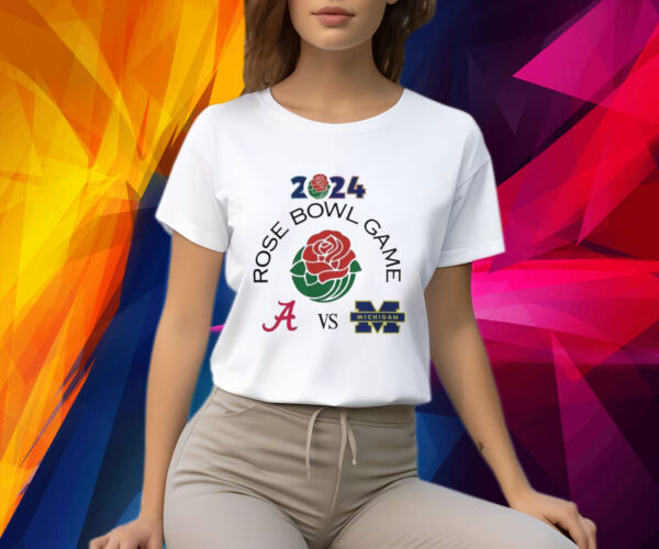 Alabama vs Michigan Football 2024 Rose Bowl Game Logo Matchup Shirt