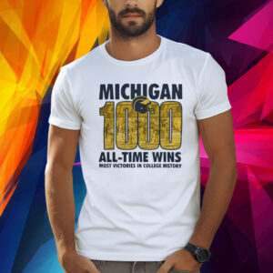 Michigan Wolverines Yellow 1000 All Time Wins Shirt