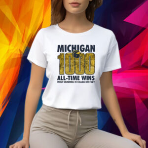 Michigan Wolverines Yellow 1000 All Time Wins Shirt