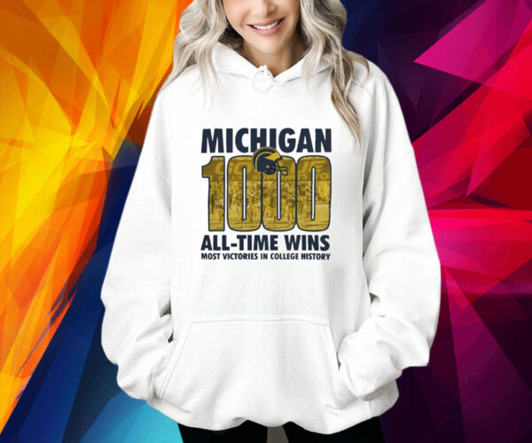 Michigan Wolverines Yellow 1000 All Time Wins Shirt