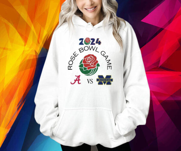 Alabama vs Michigan Football 2024 Rose Bowl Game Logo Matchup Shirt