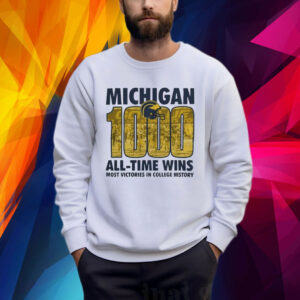 Michigan Wolverines Yellow 1000 All Time Wins Shirt