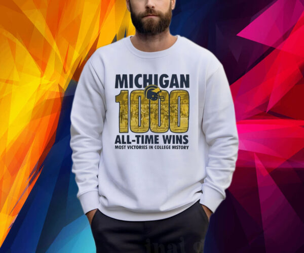 Michigan Wolverines Yellow 1000 All Time Wins Shirt