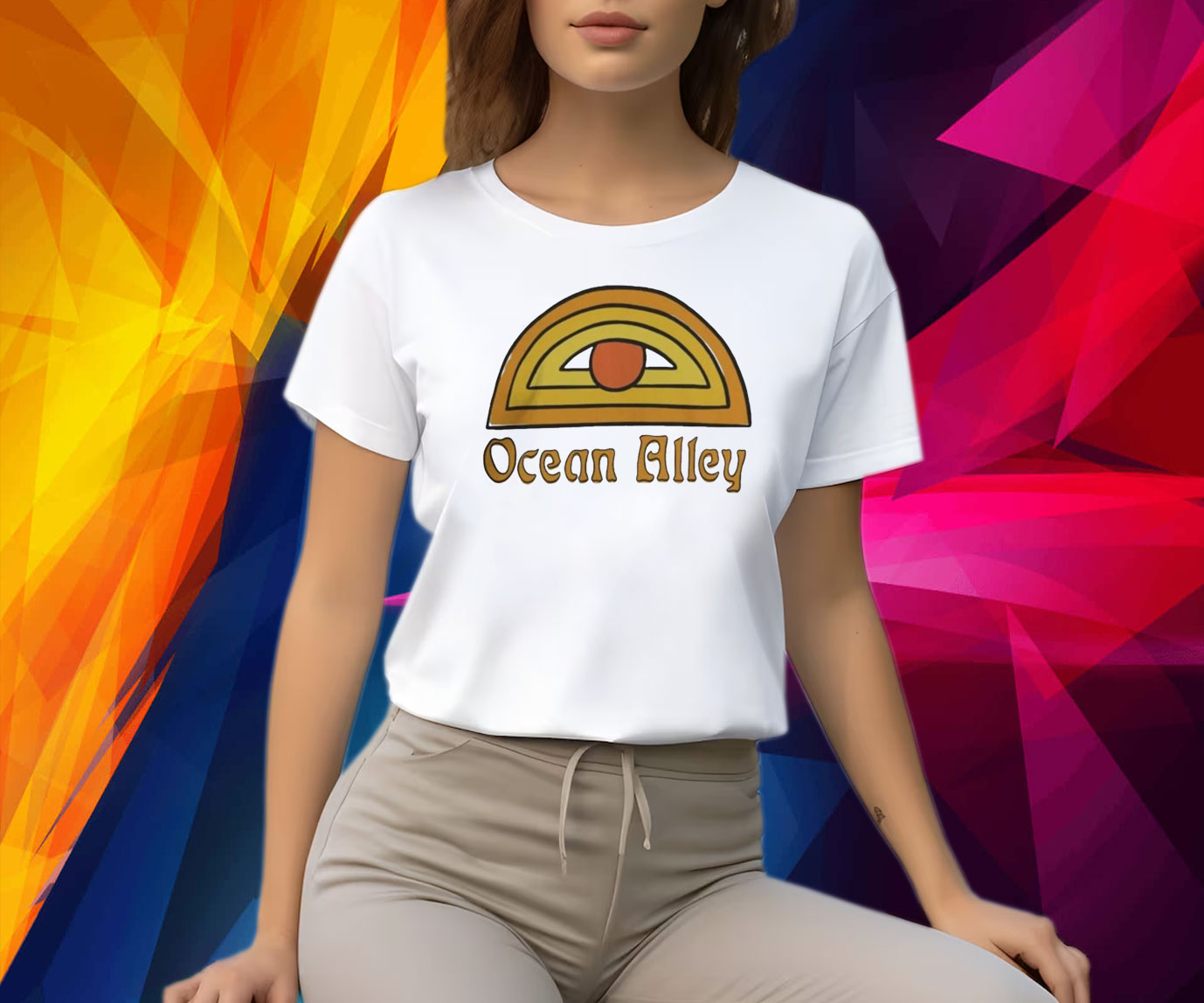 Ocean Alley Merch Ocean Alley Sun Eye Beige T-Shirt