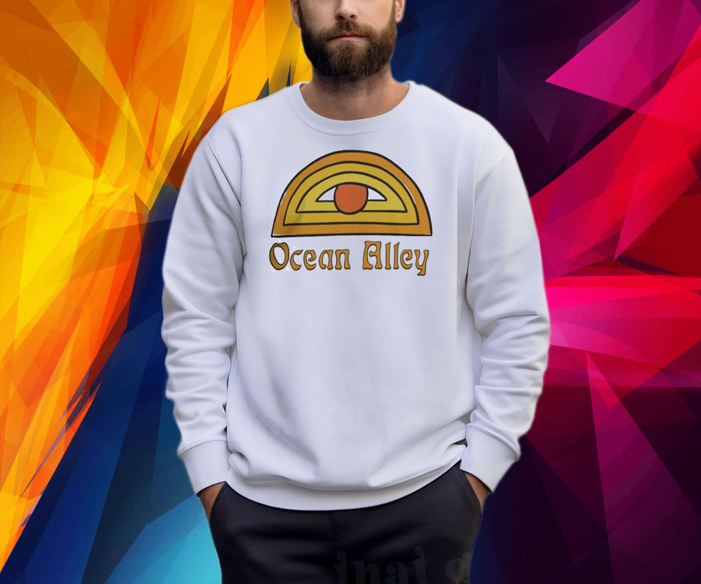 Ocean Alley Merch Ocean Alley Sun Eye Beige Sweatshirt
