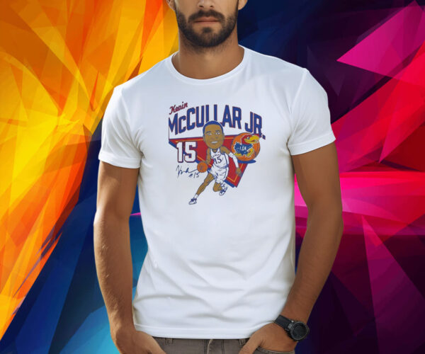 Kevin mccullar jr Kansas jayhawks white caricature basketball Shirt