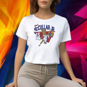 Kevin mccullar jr Kansas jayhawks white caricature basketball Shirt