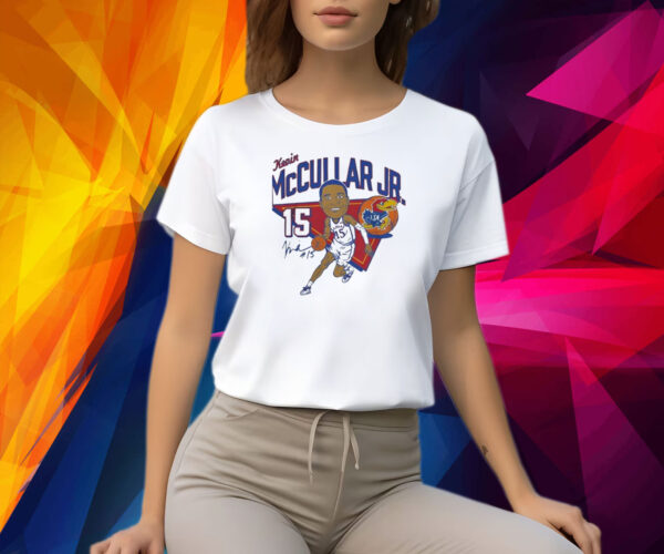 Kevin mccullar jr Kansas jayhawks white caricature basketball Shirt