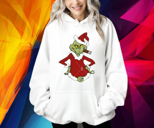 Santa Grinch Smoking A Cigar Merry Christmas Shirts